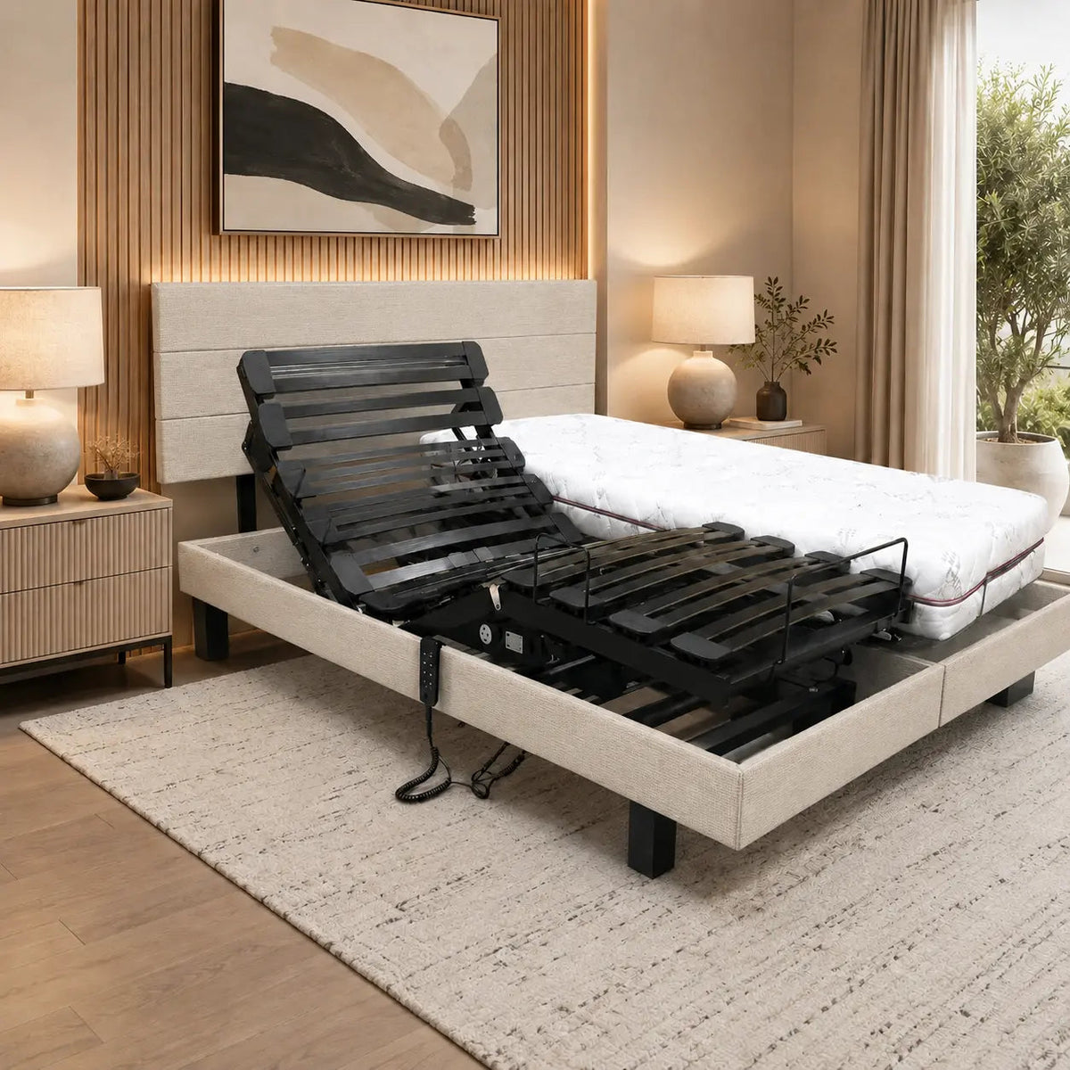 Lit électrique duo tissu HT12 cm Mon Lit Douillet