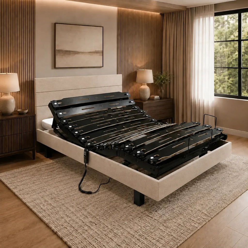 Lit électrique mono finition tissu HT15cm Mon Lit Douillet