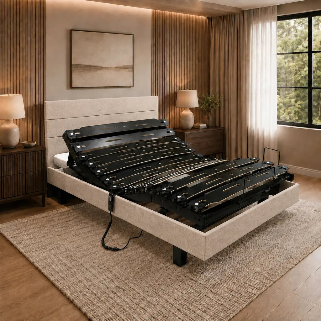 Lit électrique mono finition tissu HT15cm Mon Lit Douillet