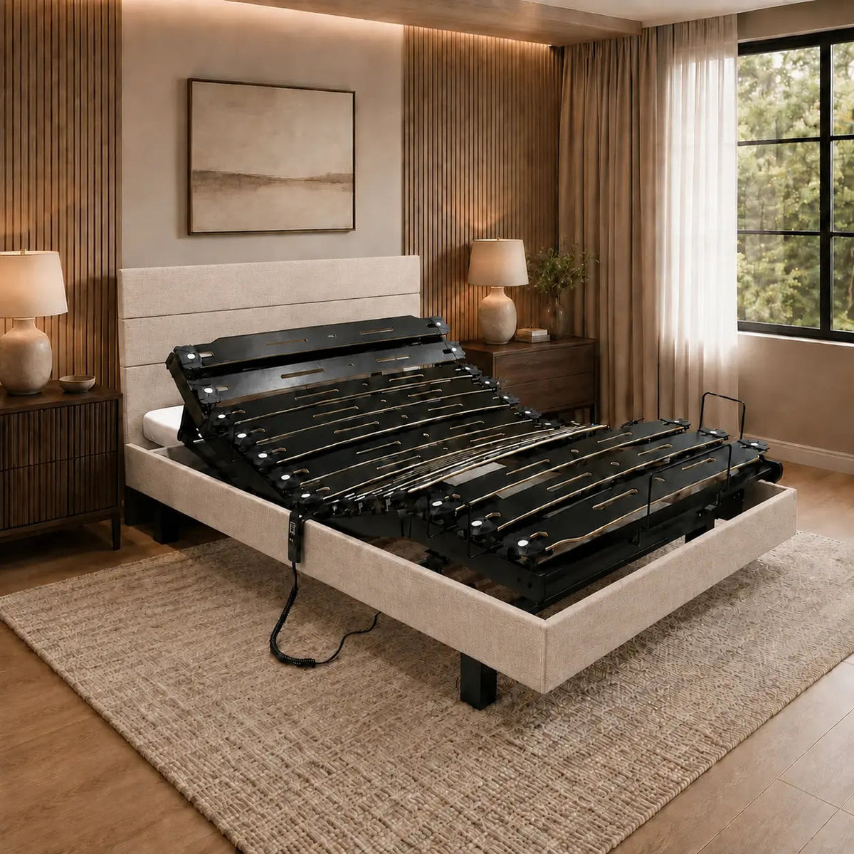 Lit électrique mono finition tissu HT15cm Mon Lit Douillet