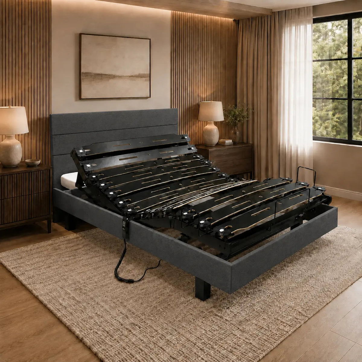 Lit électrique mono finition tissu HT15cm Mon Lit Douillet