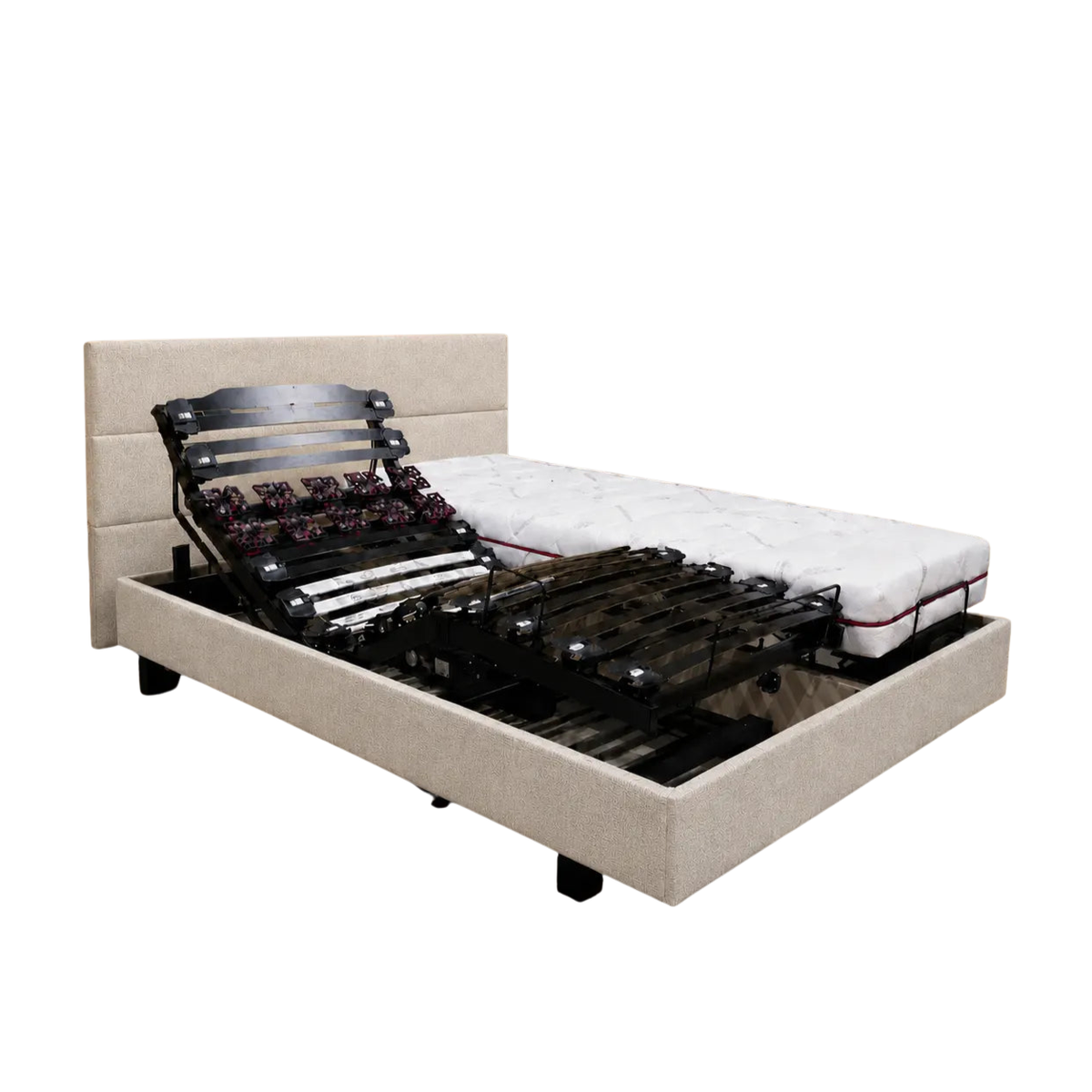 Lit électrique PLATON DÉCO caisse Tissu HT20 cm