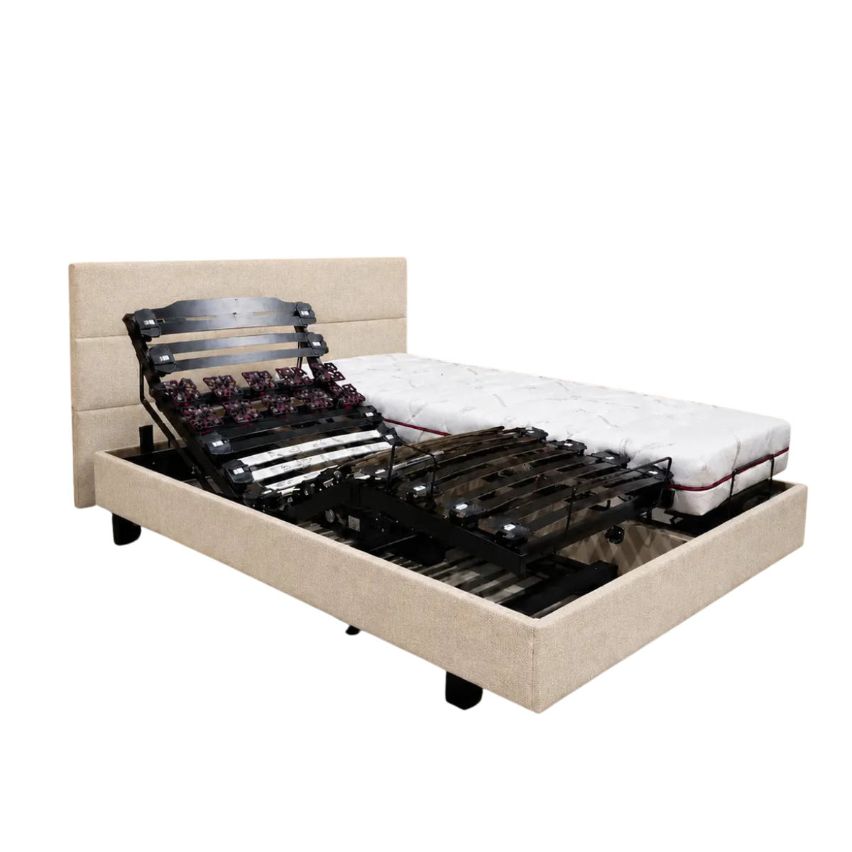 Lit électrique PLATON DÉCO caisse Tissu HT20 cm